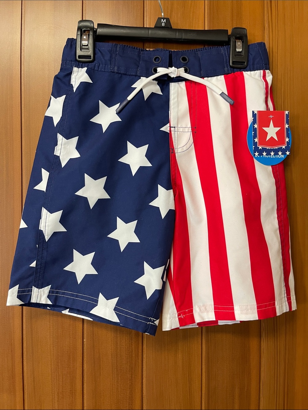 American Flag Boy’s Swim Trunks NWT Size M (8)
